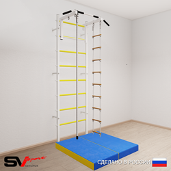 Шведская стенка Sv Sport усиленная 6144 (Турник стандарт/Канат/Лестница/Мат 1м)