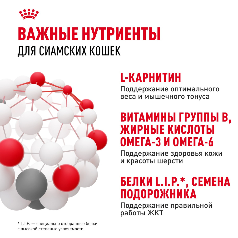 Royal Canin Siamese Adult Сиамиз Эдалт Корм сухой сбалансированный для взрослых сиамских кошек 2кг