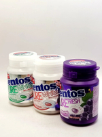 Mentos MIX жевательная резинка Pure fresh Виноград, Pure white нежная мята , Клубника (54х3) 162 г