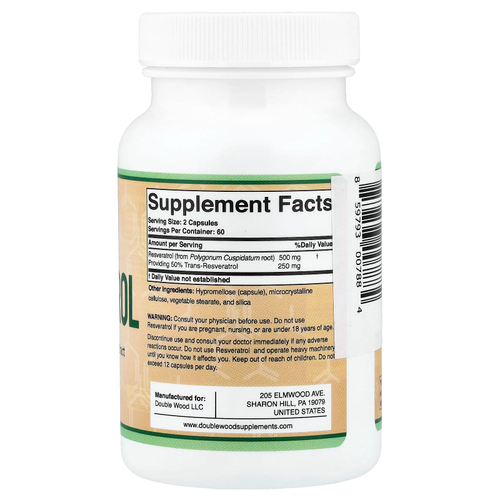 Double Wood Supplements, Resveratrol, 120 Capsules