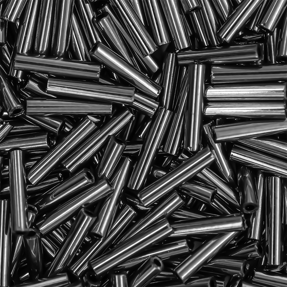 Японский бисер TOHO Bugle (стеклярус) 9mm (№81), металлизированный, непрозрачный глянцевый