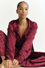 Атласная пижама с контрастным кантом - H&M