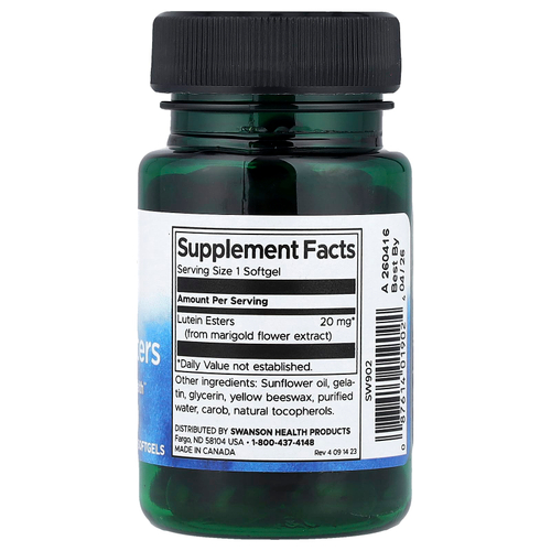 Swanson Vitamins, Эфиры лютеина, 20 мг, 60 мягких таблеток