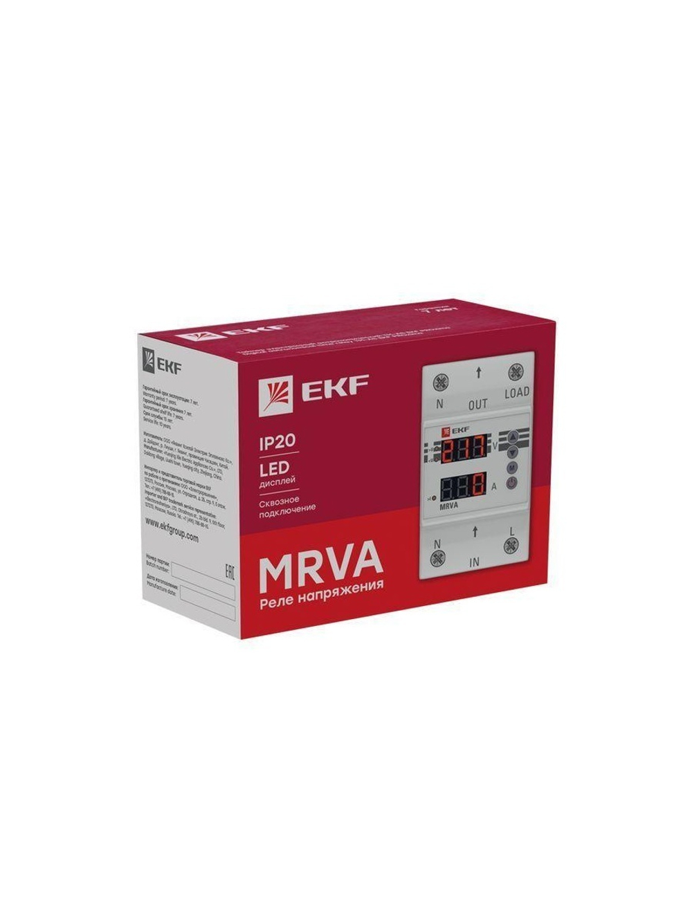 Реле напряжения и тока с дисплеем MRVA 63А PROxima EKF MRVA-63A