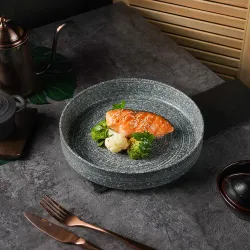 Тарелка с бортом d 25 см h4,5 см глазурь Glossy Stone Untouched Taiga P.L. Proff Cuisine [1]
