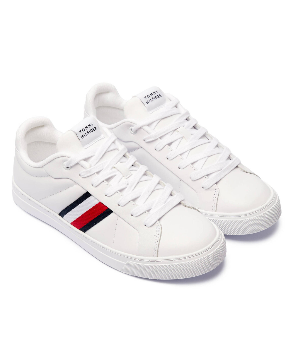 Кожаные кроссовки icon court lth stripes Tommy Hilfiger - белый(FM0FM05163)