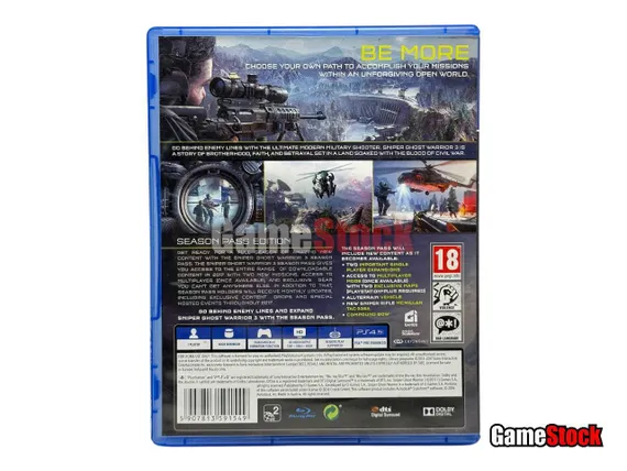 PS4 Sniper Ghost Warrior 3 (Б/У, Русские субтитры, CUSA-04854)