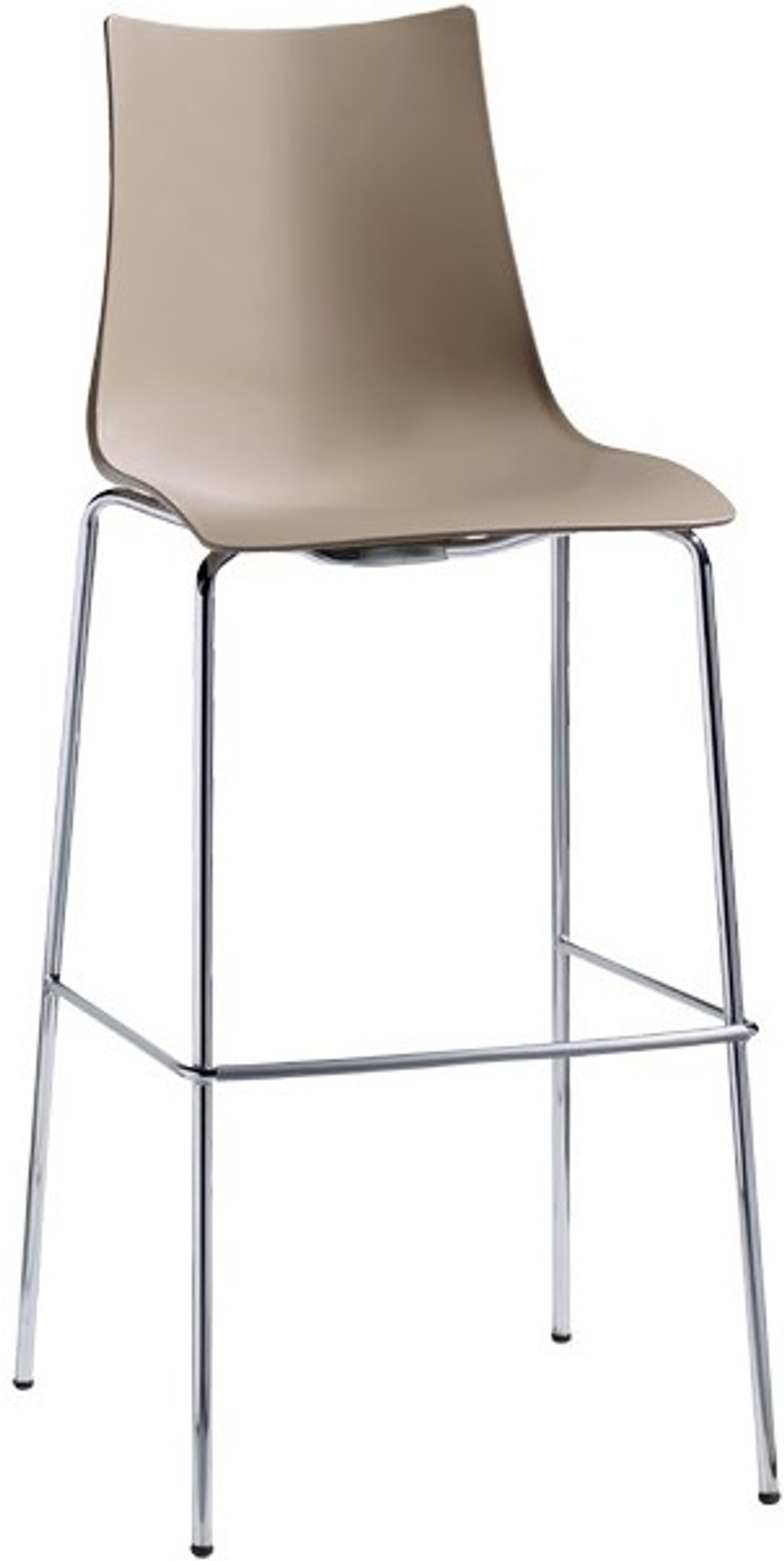 Стул полубарный пластиковый Scab Design Zebra Technopolymer, хром, тортора