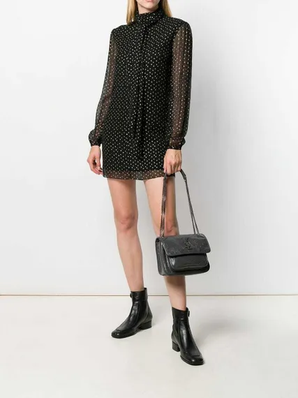 Сумка на плечо Saint Laurent Niki серый