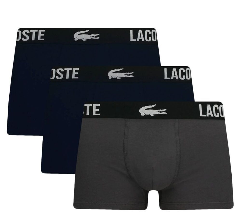 Мужские спортивные боксеры Lacoste Cotton Strech Trunk 3P - разноцветный