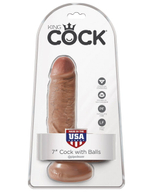 Фаллоимитатор-мулат с мошонкой 7 Cock with Balls - 19,4 см. (Цвет: кофейный)