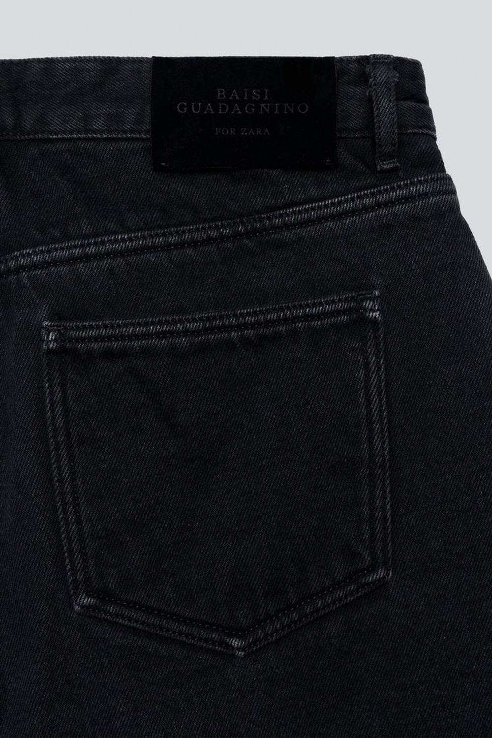 ZARA X BAISI GUADAGNINO ДЖИНСОВЫЕ ШОРТЫ С ШИРОКИМИ ШТАНИНАМИ, ЧЕРНЫЙ