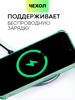 Чехол BROSCORP для Apple iPhone 15 Pro (арт.IP15PRO-HARD-TPU-POCKET-GREEN )