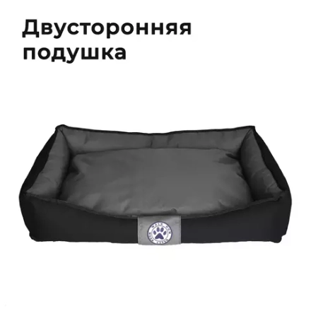 Лежак для средней собаки разборный антивандальный размер L серо-черный Lapalandia