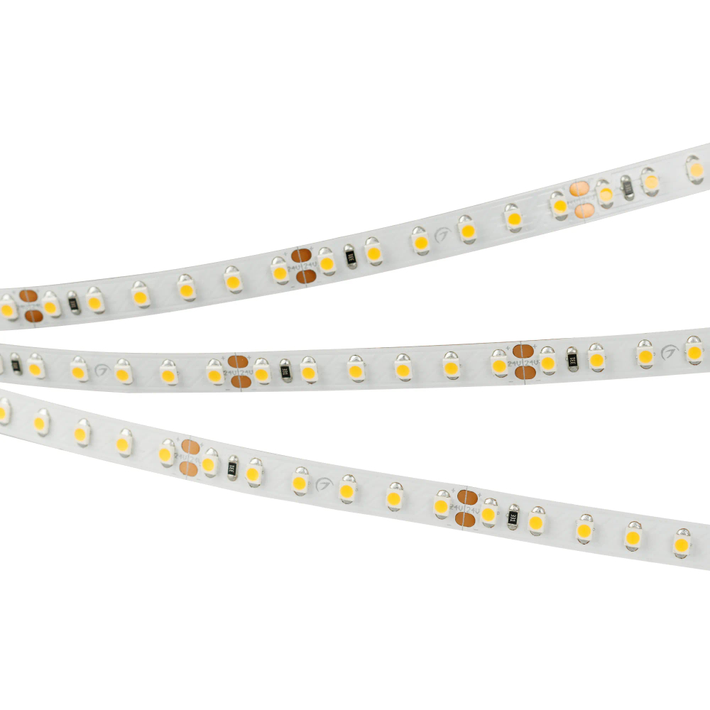 Светодиодная лента RT 2-5000 24V Warm2700 2x (3528, 600 LED, LUX) (Arlight, 9.6 Вт/м, IP20) 010346(B)