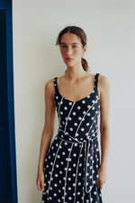 ПЛАТЬЕ МИДИ В ГОРОШЕК С ПОЯСОМ — ZARA