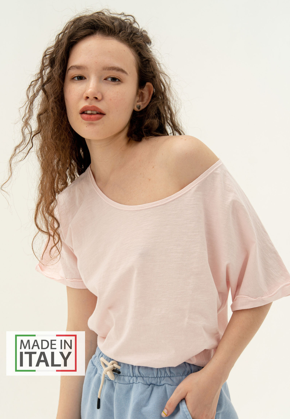 Футболка оверсайз Bowery NYC Slub Lady Pink