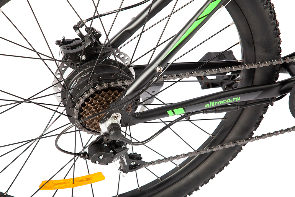 Электровелосипед Eltreco XT 600 Pro (Черно-зеленый-2663)