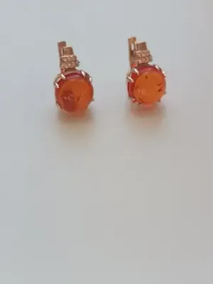 Серьги серебряные с янтарем