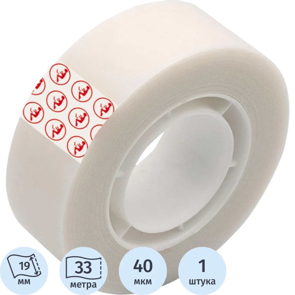 Клейкая лента канцелярская Kores матовая 19 мм x 33 м