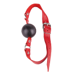 Кляп-шар 4см с красным кожаным ремешком Sitabella BDSM Accessories 3091-2
