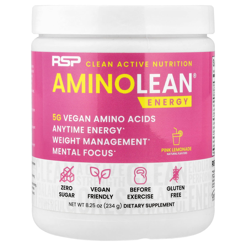 RSP Nutrition, AminoLean®, Energy, со вкусом розового лимонада, 234 г (8,25 унции)