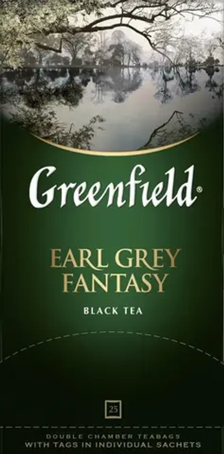 Greenfield Earl Grey Fantasy чёрный чай с бергамотом, 25 пак. Гринфилд