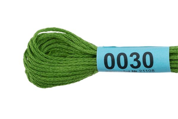 Мулине Gamma 100% хлопок, цв.0030 травяной, 24 мотка по 8 метров