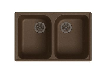 GranFest QUARZ (ECO-15) Мойка  2 чаши 740*480 (терракот) арт. GF-Z--