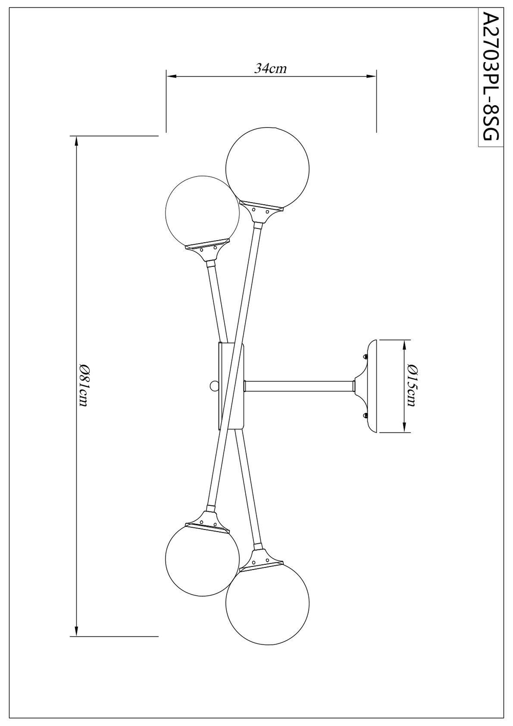 Люстра потолочная Arte Lamp Marco A2703PL-8SG