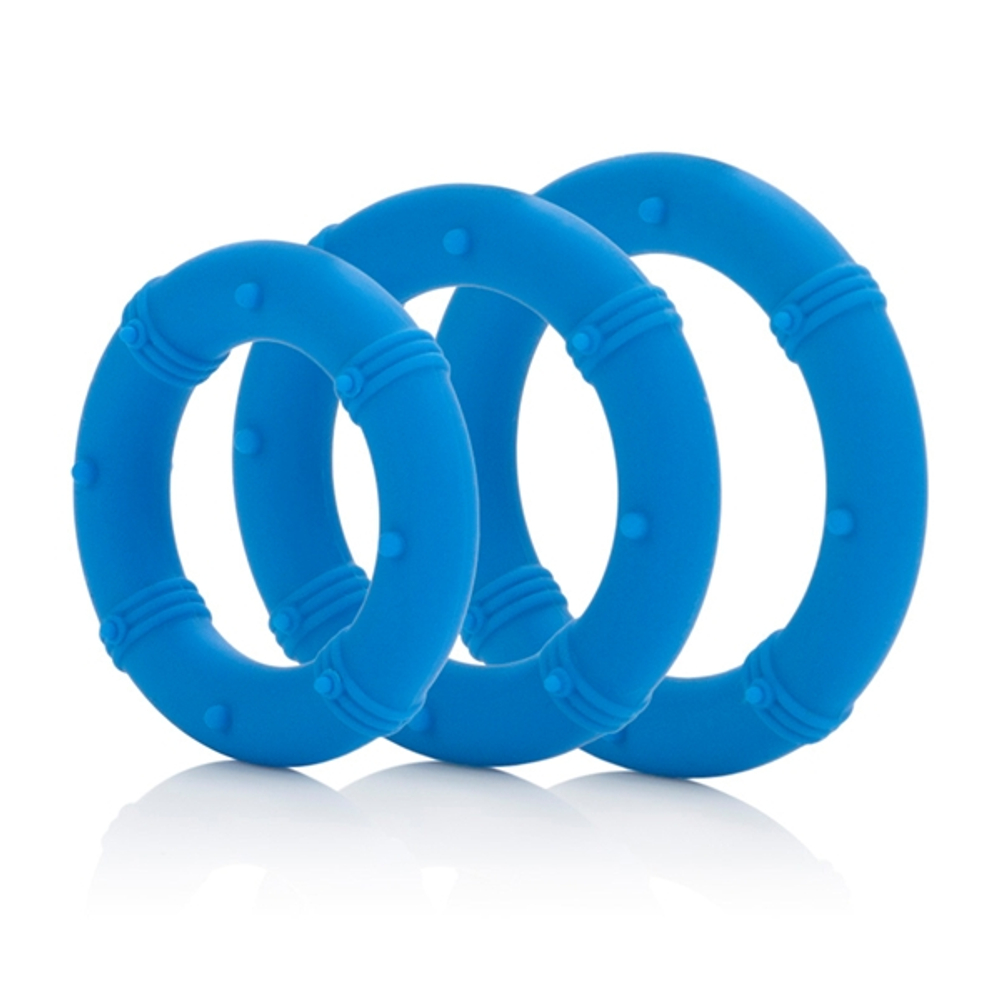 Набор из трех голубых эрекционных колец Posh Love Rings (Цвет: голубой)