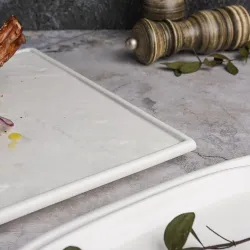 Блюдо прямоугольное 36*25,5 см h2 см Relief белое фарфор P.L. Proff Cuisine [1]