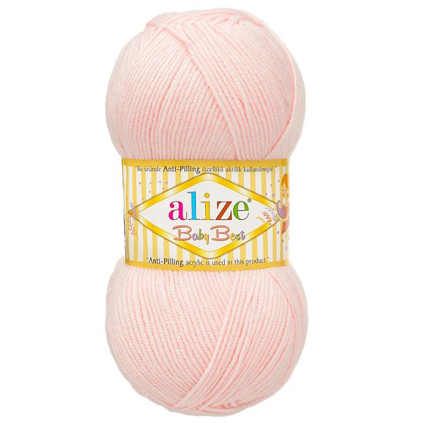 Пряжа Alize (Ализе) Baby Best / уп.5 мот. по 100 г, 240м, 184 розовая пудра A