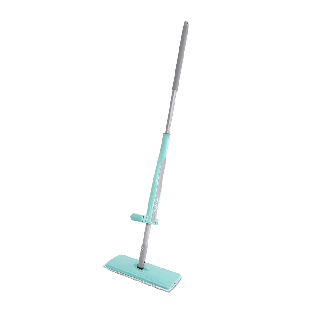 Швабра Hausmann Care Clean 135см с отжимом, насадка 34х12см микрофибра