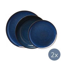ASA Набор тарелок Saisons Midnight Blue на 2 персоны 27161119 + 27231119 + 27141119