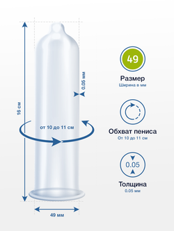 Размерные презервативы MY.SIZE PRO размер 49 - 3шт