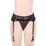 Пояс для чулок с кружевной вставкой Sensual черный (2XL)