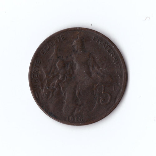 Франция 5 сентим 1916 г VF