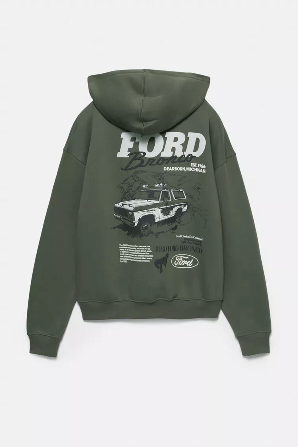 PULL&BEAR Толстовка Ford Bronco, хаки