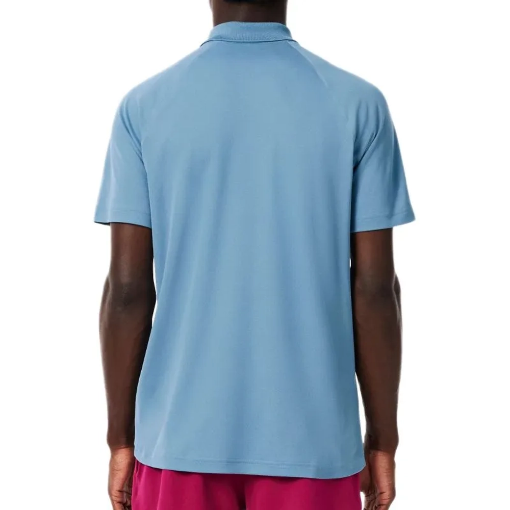 Мужское теннисное поло Lacoste SPORT Breathable Run-Resistant Interlock - grayish blue
