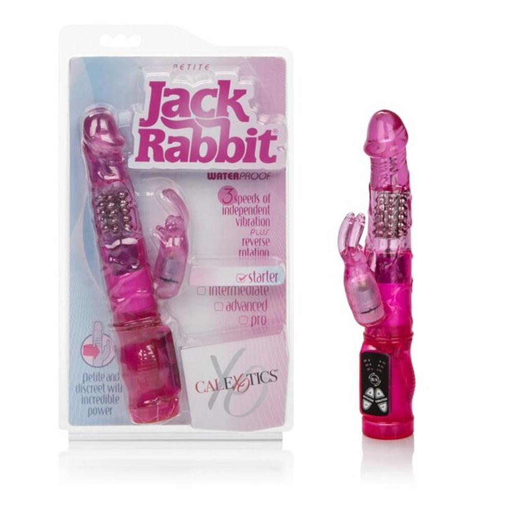 Ротационный вибратор с клиторальным стимулятором Petite Jack Rabbit (Цвет: розовый)