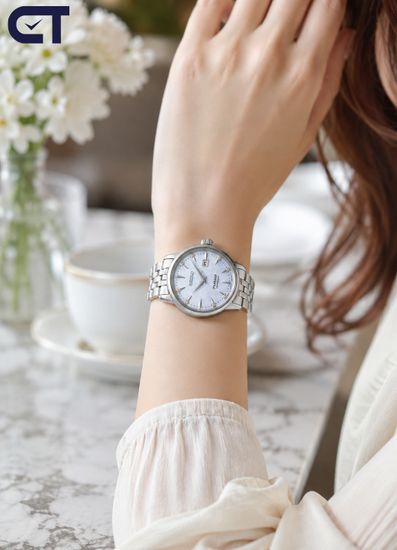 Seiko SRE007J1 Presage Cocktail Time женские наручные часы — Skydiving Diamond Twist с голубым циферблатом