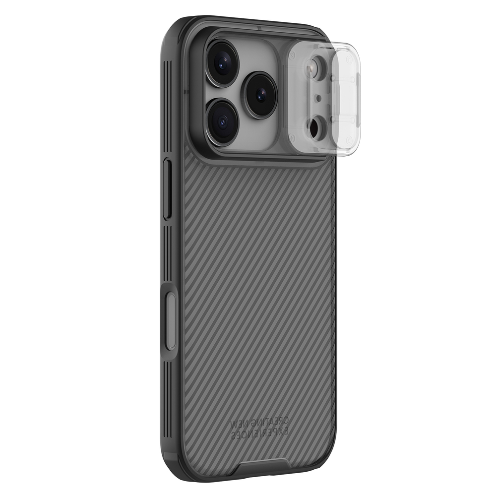 Чехол тонированный прозрачный на iPhone 17 Pro, серия CamShield Pro от Nillkin (с двойной защитной шторкой для камеры)
