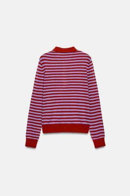 ZARA ТРИКОТАЖНОЕ ПОЛО В ПОЛОСКУ, РАЗНОЦВЕТНЫЙ
