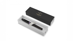 Перьевая ручка Parker IM Vibrant Rings Flame Amethyst Purple, перо:F, цвет чернил: blue, в подарочной упаковке.