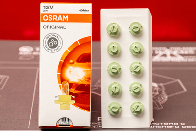 Osram 2W 12V Панель приборов - бледно-зеленый (Короткий цоколь) (1шт.)