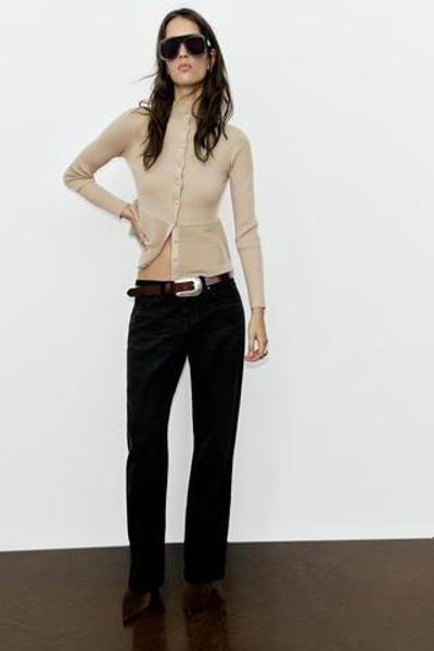 КАРДИГАН В РУБЧИК С ОБТЯНУТЫМИ ПУГОВИЦАМИ — ZARA