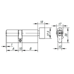 Цилиндровый механизм (AX202/60) AX2002Knob60 (25+10+25) CP хром с вертушкой