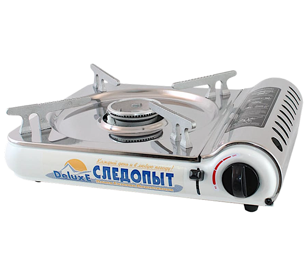 Газ. плита Следопыт PF-GST-N03 DeluxE Нерж. (с подогревом) 2.5кВт 155г/ч 2.0кг