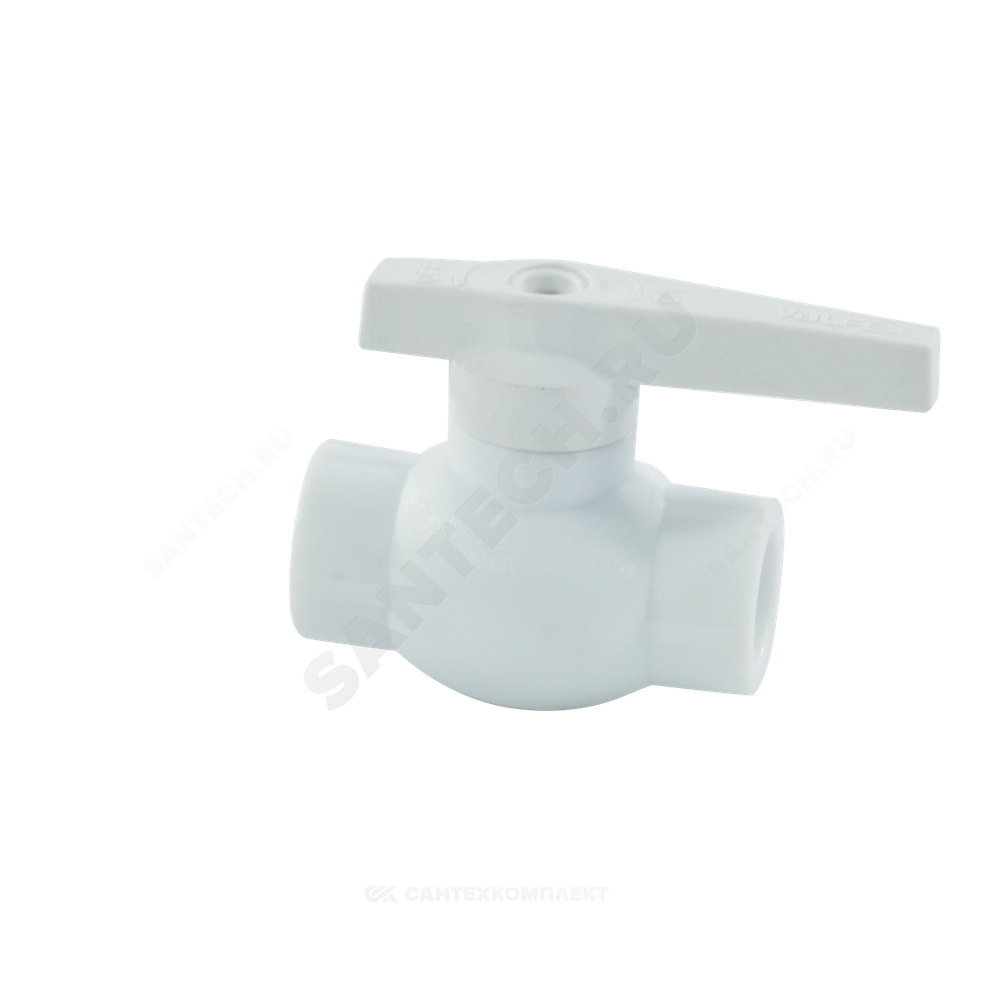 Кран шаровой PP-R белый Дн 40 внутренняя пайка VALFEX 10144040
